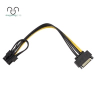 .15Pin  Male to 8Pin(6+2) PCI-E Power Supply Cable  Cable 15-Pin to 8 Pin Cable 18AWG Wire for Graph