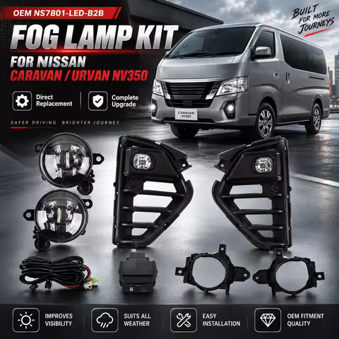 Car Front Bumper Fog Lamp Upgrade Kit FOR Nisan Caravan Urvan NV350 2023-2024 Version Additional Fog