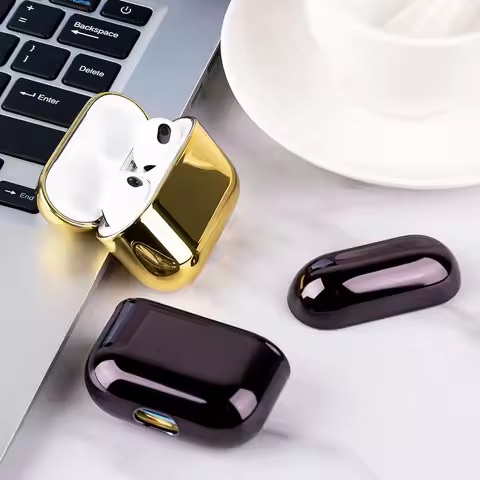 Solid Electroplate Case For AirPods 4 4th ANC 2024 Gen Cover Hard PC Headphone Coque For Apple AirPo