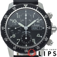 Sinn 103 飛行員計時腕錶 41mm 103.B.SA.AUTO 103.B.SA.AUTO 錶盒、保固卡、不鏽鋼/皮革錶帶、男士腕錶、黑色、拋光、成色極佳 [二手]