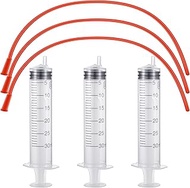 3 Sets Puppy Kitten Feeding Tube Kit Includes 3 Pcs 8 FR Red Rubber Feeding Tubes and 3 Pcs 30 ML Cl