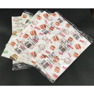 100pcs Burger Paper / Burger Wrapping Paper / Burger Wrapper / Sandwich Wrapper / Kertas Burger