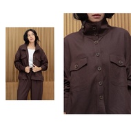 Kivee - Fargo Shirt Jacket Linen Jacket Wanita