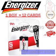 ENERGIZER Max 9V Battery Alkaline 9V Batteries 12 cards per box