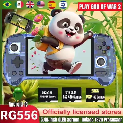 ANBERNIC RG556 Portable PS2 Retro Handheld Game Console Unisoc T820 Android13 5.48 Inch AMOLED Scree