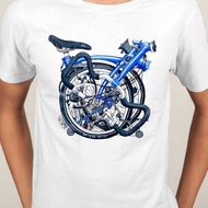 Folding Bike Foldies Brompton Bicycle Decathlon Mountain bike Short Sleeve cotton shirt Neck Men Fashion cotton T-shirt