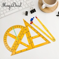 MagiDeal 4x Math Geometry Ruler Set Triangle Ruler Drafting Angle Measurement Math Ruler Stationery 