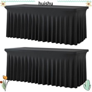 HUISHU Stretch Tablecloth, Elastic Spandex Table Skirt,  4/6FT Washable Universal Bed Cover Party Ba
