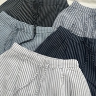 ONS PANTS - DEROSE Striped Trousers, Loose Form, Chunky Waist