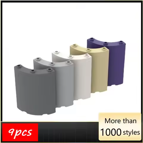 9PCS High-Tech Assemble Particle 30562 4x4x6 Curved Wall Panel Building Blocks Kit Replaceable Part 