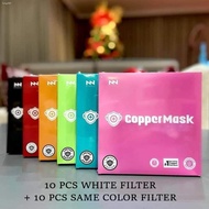 Copper Mask 2.0 with 20PCS FILTERS -  PINK BLACK GREEN COLORED COPPERMASK COD ONHAND