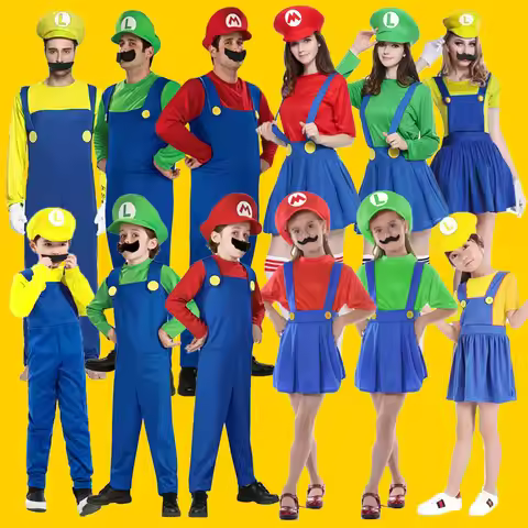 Halloween Adult Cosplay Anime Mario Costume Roleplay Super Mario Outfit
