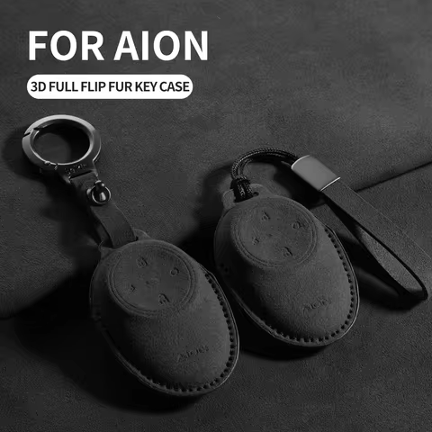 Suede Car Key Case Cover Fob For AION UT Y RT V Car Remote Key Case Cover Car Keychain Protector She