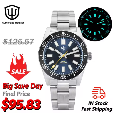 Watchdives WD1965 62mas Watch Men VH31 Quartz Movement Luminous Domed Sapphire Crystal 20Bar Waterpr