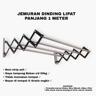 Jemuran tempel dinding / jemuran lipat gantungan baju handuk panjang 1meter