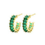 My Juvel 14K Gold Plated 925 Sterling Silver Meredith Huggies Gold Green Earrings Accessories For Wo