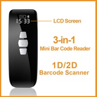 Eyoyo Evnvn Mini  2.4G Wireless 1D 2D Barcode Scanner 3-in-1 QR Bar Code Reader with LCD Screen Time