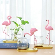 Creative Nordic Desktop Flamingo Flower Arrangement Small Fresh Ornaments Home Hydroponic Green Dill
