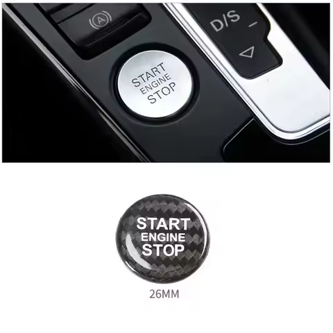 Carbon Fiber Start Stop Push Button Engine Ignition Switch Protective Sticker For Audi A3 A4L A5 A6 