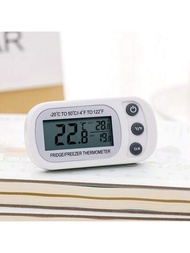 1入掛式家用冰箱溫度計冷凍溫度計，高精度電子數字顯示，適用於冷藏、防潮、澆水，室內精密測溫計