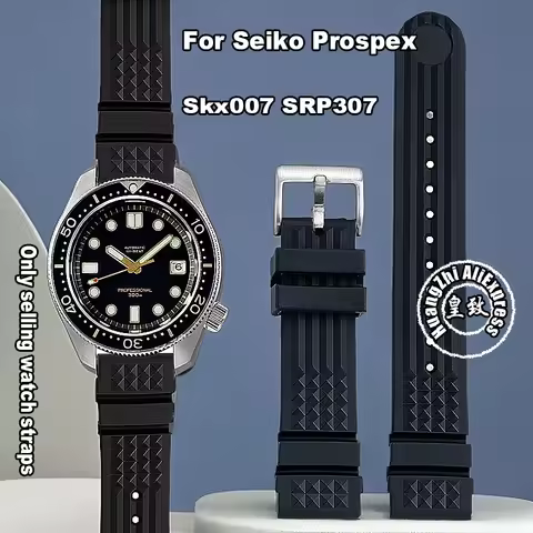 20mm 22mm For Seiko Prospex Skx007 SRP307 313 SKX779 SKX781 Water Ghost Diver Rubber Watch Strap Men