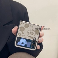 เคสโทรศัพท์มือถือหนังลายการ์ตูนหรูหราสำหรับ Samsung ZFlip6 ZFlip5 ZFlip4 ZFlip3 Huawei Nova Flip Opp