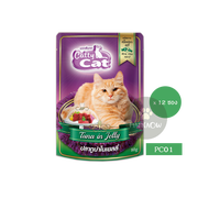 Cattycat  อาหารแมวแบบซองทูน่าเนื้อแดง สำหรับ แมวโต/ลูกแมว 80gx12ซอง(โหล)