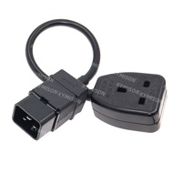 IEC 320 C20 Male Plug To UK Female Socket Power Rewireable Cord, 3G1.5mm Wire Gauge Cable, Convert t