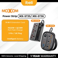 Moxom MX-ST35 / MX-ST36 PD20W QC18W PD+QC3.0 2M 9-IN-1 Fast Charging Universal Socket + USB & Type-C