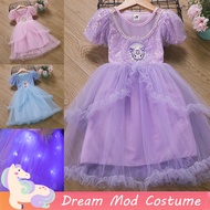 3Colors My Melody Kuromi Elsa Frozen Short Sleeve Dress For Kids Girl Pink Blue Purple Baby Gown Halloween Christmas Outfits