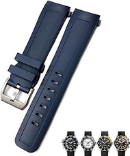 22mm Fluorine Rubber Watch Strap Soft Black Blue Watch Bands for IWC AQUATIMER FAMILY for Men Bracelet
