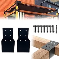 ITeVe.GD Pergola Bracket,Post Top Rafter Woodwork Bracket for 4" x 4“(3.5" x 3.5”) Lumber,Metal DIY 