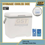 HJC 13L Storage Cooler Box Ice Box Portable Cooler Box Camping Picnic Fishing Cooler Grey 144-4-13L