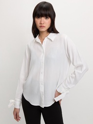 [Pomelo] เสื้อเชิ้ตติดกระดุมแต่งโบว์ / Bow Tie Button-Up Shirt