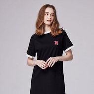 NCAA-哈佛大學Harvard經典Logo拉克蘭袖洋裝-黑