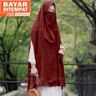 (Free Cadar) As Syifa Khimar Syari Lobang Tangan Lengan Bolong Lubang Samping Jumbo XXL Kerudung Ins