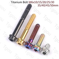 Tgou Titanium Ti Bolt M6x10/15/20/25/30/35/40/45/50mm Torx T30 Flange 12 Points Head Screw for Bike Motorcycle Modification
