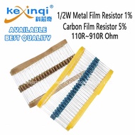 (100pcs) 1/2W Metal Film Resistor 1% Carbon Film Resistor 5% 110R~910R 120R 220R 330R 510R 680R 150R