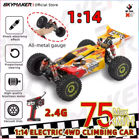 WLtoys RC Car 144010 V8 Racing 1:14 2.4G 4WD 75km/h Electric High Speed Brushless Off-Road Remote Co