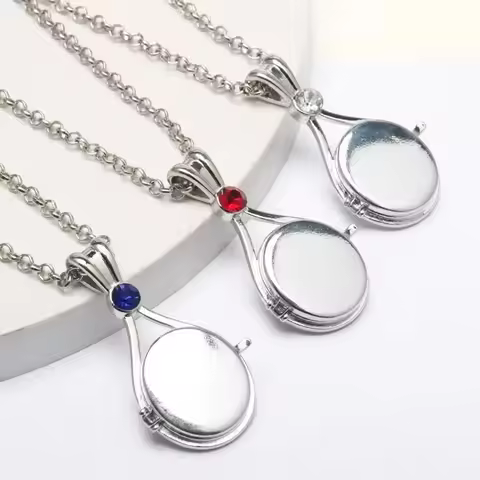 Silver Stainless Steel H2O Medallion Mermaid Pendant Jewellery Necklaces of 3 Gift New for Women Gir