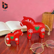 blesiya 2Pcs Horse Figurine Craft 2026 New Year Decorations Realistic Art Sculpture for Chair Table 