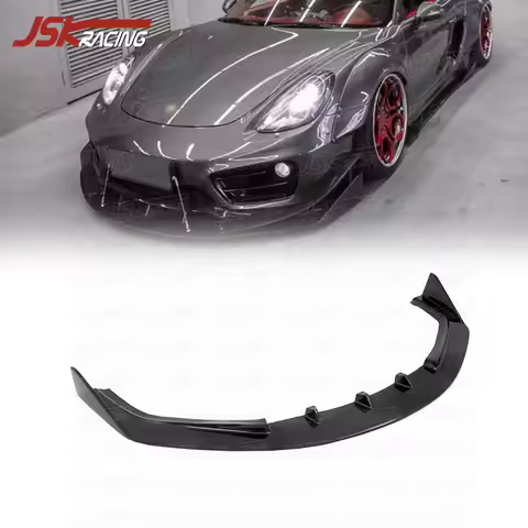 Carbon Fiber Front Canards For 2013-2015 Porsche Cayman 981 Car Bumper Lip Spoiler Upgrade To MB Des