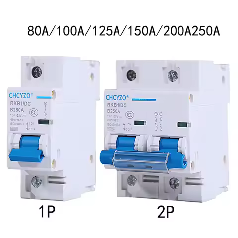 1P/2P DC circuit breaker 12/24/48/60/120V 80A 100A 125A 150A 200A 250A solar RV yacht battery short 