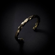 螺旋閃電紋手環 925純銀/黃銅 手工鍛造 厚實簡約 5mm