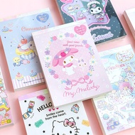 Sanrio สมุดบันทึก Kuromi Hello Kitty Cinnamoroll หนังสือเมโลดี้ของฉันสมุดโน้ตกระดาษบันทึกการ์ตูนพร้อ