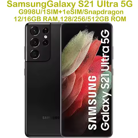 Refurbished Samsung Galaxy S21 Ultra 5G G998U Smart Android Phone 6.8-inch 5000mAh 25W Samsung Phone