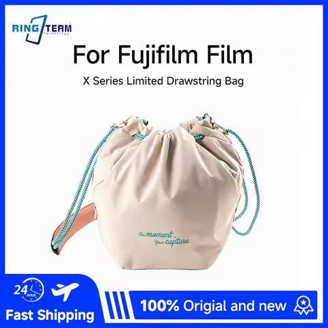 Pro Drawstring Camera Bag Pouch for Fujifilm X-T5 X-S20 X-T4 X-H2 Ivory White Anti-Collision with Ma