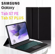 คีย์บอร์ด+เคส Samsung Galaxy Tab S7 FE 12.4 inch Keyboard Touchpad Case แป้นพิมพ์ ไทย T730 T735 Blue