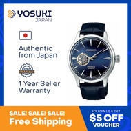 SEIKO PRESAGE SSA785J SSA785J1 Automatic JMADE Open Heart Dress mech watch Silver Navy Leather Wrist Watch For Woman from YOSUKI JAPAN / SSA785J (  SSA785J  S SSA7 SSA78   )