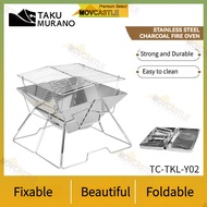 Tuocun Folding Bbq Grill Stainless Steel Portable Fire Table Charcoal Barbecue Bbq Outdoor Barbecue Grill Firewood Stove